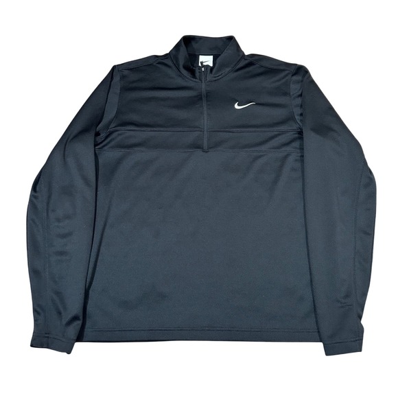 Nike Dri-FIT Pullover Quarter Zip Golf Training Jacket Black Mens - Picture 1 of 6